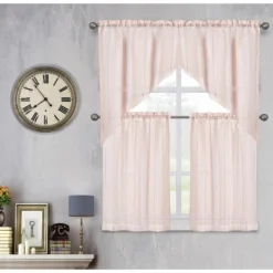 Kate Aurora Modern Chic Complete 4 Piece Striped Sheer Kitchen Curtain Tier & Valance Set 11 Kate Aurora Modern Chic Complete 4 Piece Striped Sheer Kitchen Curtain Tier & Valance Set -Sweet Home Store GUEST 5f21669b 802a 41f4 af50 ab275e781779