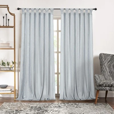 Kate Aurora 2 Piece Tulip Tab Top Earth Toned Semi Sheer Curtain Panel Pair 1 Kate Aurora 2 Piece Tulip Tab Top Earth Toned Semi Sheer Curtain Panel Pair