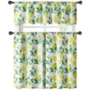 Kate Aurora Country Lemon Vine Complete 3 Piece Kitchen Curtain Tier & Valance Set - 58 In. W X 56 In. L, Multi