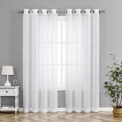 Kate Aurora 2 Pack Lux Thread Premium Woven Grommet Top Sheer Curtain Panels 7 Kate Aurora 2 Pack Lux Thread Premium Woven Grommet Top Sheer Curtain Panels - Image 7