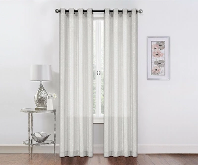 Kate Aurora 2 Piece Sparkly Metallic Sheer Voile Grommet Top Window Curtain Panels 4 Kate Aurora 2 Piece Sparkly Metallic Sheer Voile Grommet Top Window Curtain Panels - Image 4