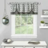 Kate Aurora Modern Geometric Button Tuck Layered Rod Pocket Window Valance