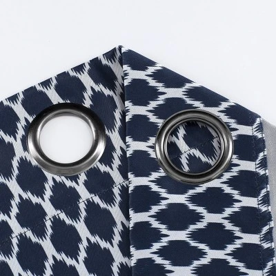 Kate Aurora 2 Pack Amari Contemporary Lattice Light Filtering Grommet Top Window Curtain Panels 5 Kate Aurora 2 Pack Amari Contemporary Lattice Light Filtering Grommet Top Window Curtain Panels - Image 5