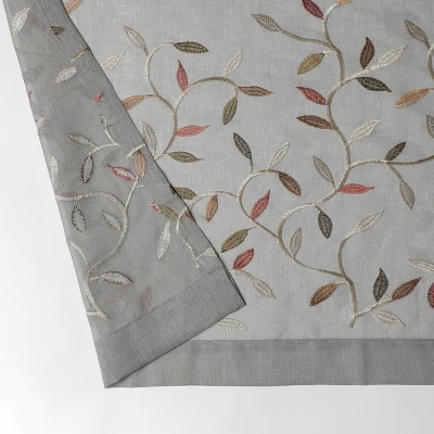 Kate Aurora Shabby Sheer Embroidered Complete 3 Piece Floral Rod Pocket Cafe Kitchen Curtain Tier & Valance Set 6 Kate Aurora Shabby Sheer Embroidered Complete 3 Piece Floral Rod Pocket Cafe Kitchen Curtain Tier & Valance Set - Image 6