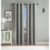 Kate Aurora Contemporary Living 2 Pack Semi Sheer Geometric Grommet Top Curtain Panels