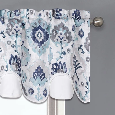 Kate Aurora Contemporary Influencer Water Color Damask Medallion Rod Pocket Window Valance 2 Kate Aurora Contemporary Influencer Water Color Damask Medallion Rod Pocket Window Valance - Image 2