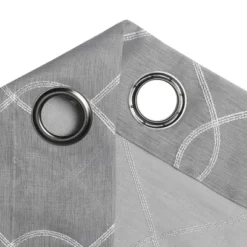 Kate Aurora 2 Piece Clarabelle Embroidered Lattice Matte Sheer Grommet Top Curtain Panels - 84 In. Long