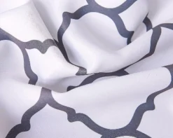 Kate Aurora Montauk Accents 2 Piece White & Gray Trellis Light Filtering Modern Geometric Grommet Top Window Curtains -Sweet Home Store GUEST 7034e948 d2fd 4ccf 8731 0c871f2ae57b