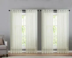 Kate Aurora 4 Piece Basic Home Rod Pocket Sheer Voile Window Curtain Panels -Sweet Home Store GUEST 70e6665c a09f 4a2d ace1 ee54afffc3b3