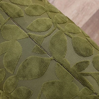 Kate Aurora Red Hook Cut Leaf Embossed Chenille Ultra Plush & Fluffy 18"x 18" Filled Accent Throw Pillow With Removable Zipper Shell/Cover 2 Kate Aurora Red Hook Cut Leaf Embossed Chenille Ultra Plush & Fluffy 18"x 18" Filled Accent Throw Pillow With Removable Zipper Shell/Cover - Image 2