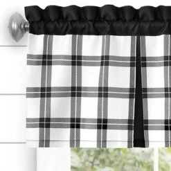 Kate Aurora Windowpane Plaid Country Farmhouse Rod Pocket Window Valance -Sweet Home Store GUEST 7c8cf4f7 ecd1 4d51 9584 bd217dd48380