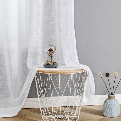 Kate Aurora 2 Pack Lux Thread Premium Woven Grommet Top Sheer Curtain Panels 4 Kate Aurora 2 Pack Lux Thread Premium Woven Grommet Top Sheer Curtain Panels - Image 4