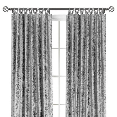 Kate Aurora Park Avenue 2 Piece Criss-Cross Tab Top Velvet Window Curtain Panels 2 Kate Aurora Park Avenue 2 Piece Criss-Cross Tab Top Velvet Window Curtain Panels - Image 2
