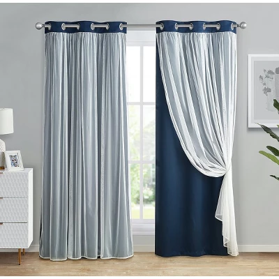 Kate Aurora Basic Elegance 2 Pack Double Layered Hotel Chic Sheer Light Defusing Curtains 1 Kate Aurora Basic Elegance 2 Pack Double Layered Hotel Chic Sheer Light Defusing Curtains