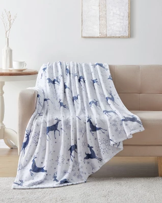 Kate Aurora Holiday Classics Christmas Snowflakes & Reindeer Oversized Ultra Plush Oversized Accent Throw Blanket - 50 In. W X 70 In. L 1 Kate Aurora Holiday Classics Christmas Snowflakes & Reindeer Oversized Ultra Plush Oversized Accent Throw Blanket - 50 In. W X 70 In. L