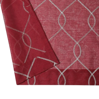 Kate Aurora 2 Piece Clarabelle Embroidered Lattice Matte Sheer Grommet Top Curtain Panels - 84 In. Long 5 Kate Aurora 2 Piece Clarabelle Embroidered Lattice Matte Sheer Grommet Top Curtain Panels - 84 In. Long - Image 5
