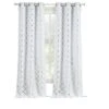 Kate Aurora 2 Pack Cotton Blend Shabby Metallic Quatrefoil Lattice Ultra Luxurious Grommet Top Window Curtain Panels