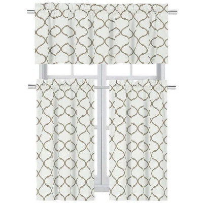 Kate Aurora Living Shabby Trellis 3 Piece Café Kitchen Curtain Tier And Valance Set 3 Kate Aurora Living Shabby Trellis 3 Piece Café Kitchen Curtain Tier And Valance Set - Image 3