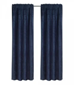 Kate Aurora 2 Piece Heavy Weight Light Filtering Rod Pocket Luxurious Royal Chenille Curtain Panels