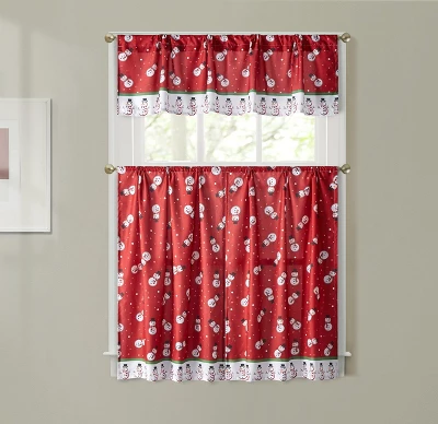 Kate Aurora Holiday Living Christmas Snowman Toss Complete 3 Pc Kitchen Curtain Tier & Valance Set - 58 In. W X 36 In. L 1 Kate Aurora Holiday Living Christmas Snowman Toss Complete 3 Pc Kitchen Curtain Tier & Valance Set - 58 In. W X 36 In. L