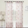 Kate Aurora Regal 2 Pack Floral Embroidered Sheer Grommet Curtains