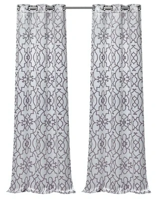 Kate Aurora 2 Pack Reversible Geometric Room Darkening Grommet Curtains 5 Kate Aurora 2 Pack Reversible Geometric Room Darkening Grommet Curtains - Image 5