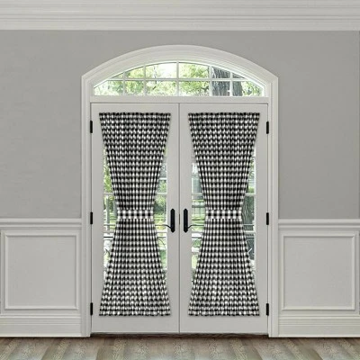 Kate Aurora Plaid Country Farmhouse French Door Curtain Panel With Matching Tieback 2 Kate Aurora Plaid Country Farmhouse French Door Curtain Panel With Matching Tieback - Image 2