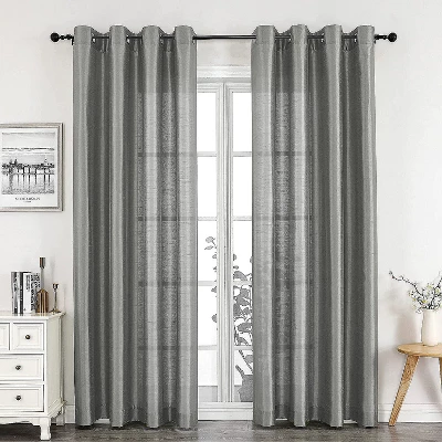 Kate Aurora Home Living 2 Piece Lightweight Basic Sheer Grommet Top Curtain Panels 19 Kate Aurora Home Living 2 Piece Lightweight Basic Sheer Grommet Top Curtain Panels - Image 19
