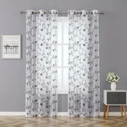 Kate Aurora 2 Piece Scroll Floral Embroidered Sheer Voile Grommet Top Window Curtains 16 Kate Aurora 2 Piece Scroll Floral Embroidered Sheer Voile Grommet Top Window Curtains -Sweet Home Store GUEST 8d661f3b 4640 4cf5 9a62 1fdbfee5d797