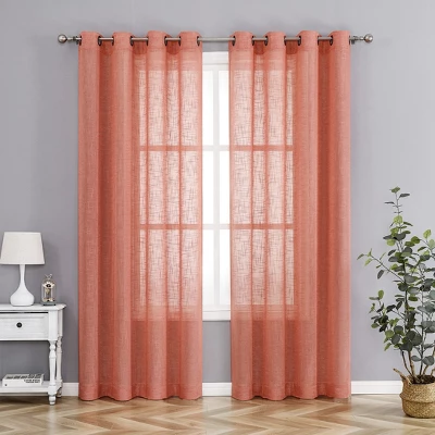Kate Aurora 2 Pack Lux Thread Premium Woven Grommet Top Sheer Curtain Panels 8 Kate Aurora 2 Pack Lux Thread Premium Woven Grommet Top Sheer Curtain Panels - Image 8