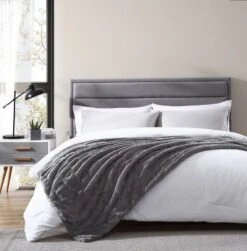 Kate Aurora Ultra Soft & Premium Plush Oversized Faux Rabbit Fur Accent Throw Blanket - 50 In. W X 70 In. L