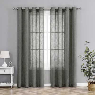 Kate Aurora 2 Pack Lux Thread Premium Woven Grommet Top Sheer Curtain Panels 12 Kate Aurora 2 Pack Lux Thread Premium Woven Grommet Top Sheer Curtain Panels - Image 12