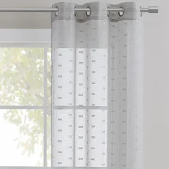 Kate Aurora Modern Living 2 Pack Plaid Sheer Embossed Grommet Top Curtain Panels