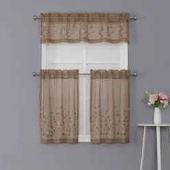Kate Aurora Shabby Sheer Embroidered Complete 3 Piece Floral Rod Pocket Cafe Kitchen Curtain Tier & Valance Set 20 Kate Aurora Shabby Sheer Embroidered Complete 3 Piece Floral Rod Pocket Cafe Kitchen Curtain Tier & Valance Set -Sweet Home Store GUEST 910358bd 4c9a 4c9a b715 21de0f410e94