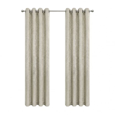 Kate Aurora 2 Pack Glam Metallic Sparkle Thermal Light Filtering Grommet Top Curtains 1 Kate Aurora 2 Pack Glam Metallic Sparkle Thermal Light Filtering Grommet Top Curtains