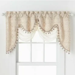 Kate Aurora Georgina Ultra Luxurious Raised Jacquard And Fringed Trimmed Austrian Window Valance -Sweet Home Store GUEST 92f701ec e86d 4e1e b20d a6abf58dbb7b