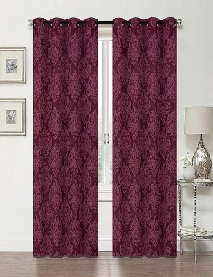 Kate Aurora 2 Pack Delaney Room Darkening Damask Print Grommet Curtain 8 Kate Aurora 2 Pack Delaney Room Darkening Damask Print Grommet Curtain - Image 8