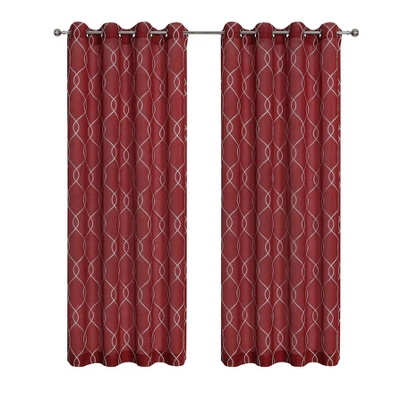 Kate Aurora 2 Piece Clarabelle Embroidered Lattice Matte Sheer Grommet Top Curtain Panels - 84 In. Long 7 Kate Aurora 2 Piece Clarabelle Embroidered Lattice Matte Sheer Grommet Top Curtain Panels - 84 In. Long - Image 7