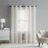 Kate Aurora 2 Piece Charlotte Clover Trellis Grommet Top Sheer Voile Window Curtain Panels