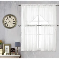 Kate Aurora Modern Chic Complete 4 Piece Striped Sheer Kitchen Curtain Tier & Valance Set 13 Kate Aurora Modern Chic Complete 4 Piece Striped Sheer Kitchen Curtain Tier & Valance Set -Sweet Home Store GUEST 9cb0b890 8b9b 46f7 8d33 2937b52bc4d5