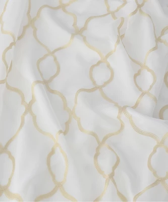 Kate Aurora 2 Pack Geo Trellis Double Layered Sheer Embroidered Grommet Curtains 2 Kate Aurora 2 Pack Geo Trellis Double Layered Sheer Embroidered Grommet Curtains - Image 2