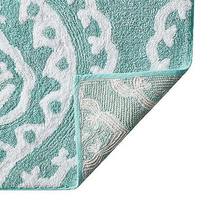 Kate Aurora 100% Premium Cotton Damask Designed Non Slip Bath Rug - 20 In. W X 32 In. L 1 Kate Aurora 100% Premium Cotton Damask Designed Non Slip Bath Rug - 20 In. W X 32 In. L