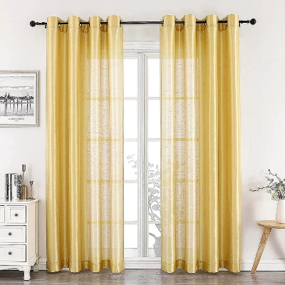 Kate Aurora Home Living 2 Piece Lightweight Basic Sheer Grommet Top Curtain Panels 20 Kate Aurora Home Living 2 Piece Lightweight Basic Sheer Grommet Top Curtain Panels - Image 20