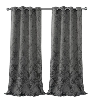 Kate Aurora 2 Pack Delaney Room Darkening Damask Print Grommet Curtain 3 Kate Aurora 2 Pack Delaney Room Darkening Damask Print Grommet Curtain - Image 3