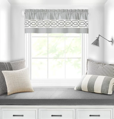 Kate Aurora Pacifico Rod Pocket Embroidered Window Valance 5 Kate Aurora Pacifico Rod Pocket Embroidered Window Valance - Image 5