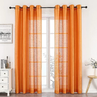 Kate Aurora Home Living 2 Piece Lightweight Basic Sheer Grommet Top Curtain Panels 18 Kate Aurora Home Living 2 Piece Lightweight Basic Sheer Grommet Top Curtain Panels - Image 18