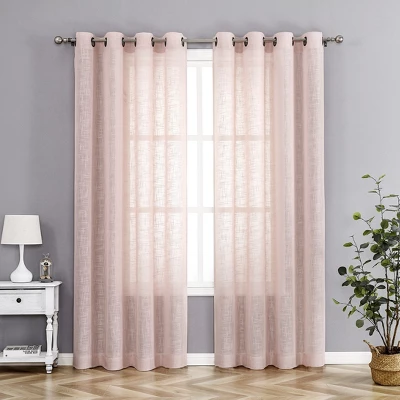 Kate Aurora 2 Pack Lux Thread Premium Woven Grommet Top Sheer Curtain Panels 10 Kate Aurora 2 Pack Lux Thread Premium Woven Grommet Top Sheer Curtain Panels - Image 10