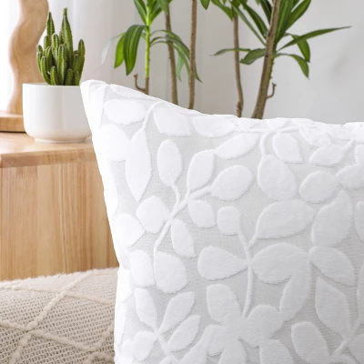 Kate Aurora Red Hook Cut Leaf Embossed Chenille Ultra Plush & Fluffy 18"x 18" Filled Accent Throw Pillow With Removable Zipper Shell/Cover 13 Kate Aurora Red Hook Cut Leaf Embossed Chenille Ultra Plush & Fluffy 18"x 18" Filled Accent Throw Pillow With Removable Zipper Shell/Cover - Image 13