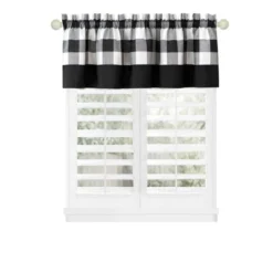 Kate Aurora Modern Farmhouse Buffalo Plaid Checkered Rod Pocket Window Valance