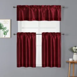 Kate Aurora Parisian Living Complete 3 Piece Lightweight Sheer Cafe Kitchen Curtain Tier & Valance Set -Sweet Home Store GUEST a77ec2f9 bf0a 4c6d 82e4 50d3b87bf454